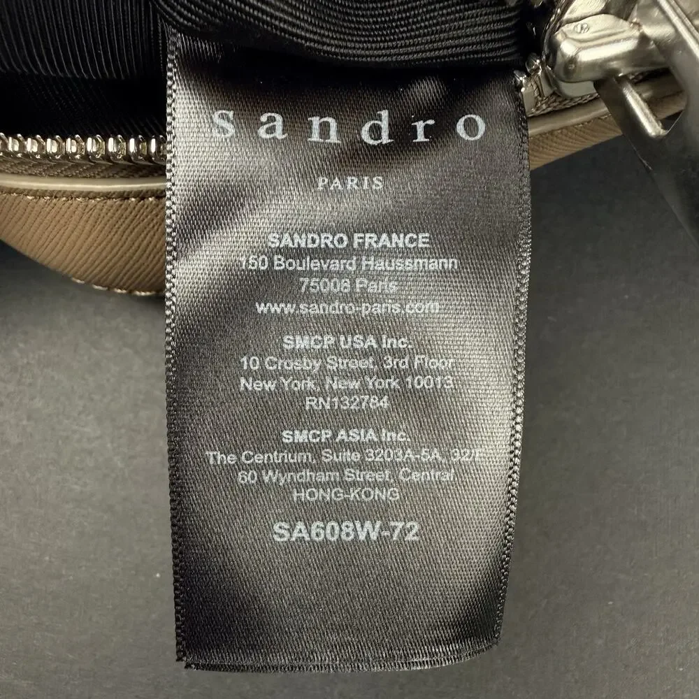 Sandro Downtown Large Saffiano Leather Briefcase Mocha Brown New With Tags